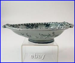 Antique Italian Cantagalli Tin Glazed Blue & White Plate Decorated Putti. 19 th