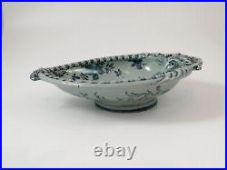 Antique Italian Cantagalli Tin Glazed Blue & White Plate Decorated Putti. 19 th