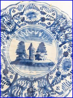 Antique Italian Maiolica Majolica Faience Savona Blue and White Plate