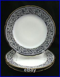 Antique Italian Pagliarin & Franco Cobalt Blue/White Burano Lace Plate, Set of 3