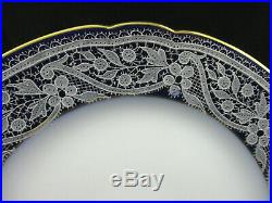 Antique Italian Pagliarin & Franco Cobalt Blue/White Burano Lace Plate, Set of 3