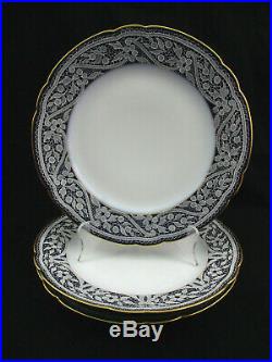 Antique Italian Pagliarin & Franco Cobalt Blue/White Burano Lace Plate, Set of 3