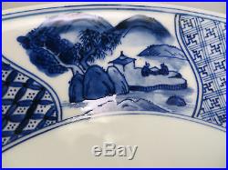 Antique Japanese Arita Imari Porcelain Bowl Charger Blue & White Sometsuke Japan