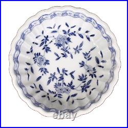 Antique Japanese Kutani Yaki Relish Serving Dish Blue & White, 7 Piece Plate