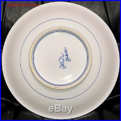 Antique Japanese Meiji Hirado Mikawachi Blue & White Porcelain Charger 7 Boys