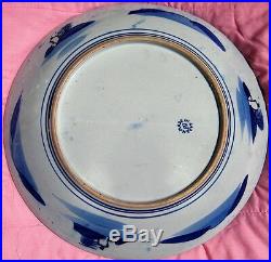 Antique Japanese Porcelain Blue & White Charger Plate