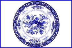 Antique Large Wedgwood Charger Blue and White Chinese Fu Dog Pattern 42 cm