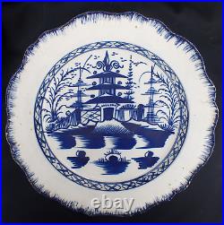 Antique Late 18thC Staffordshire Pearlware Blue White Pagoda Pattern Plate