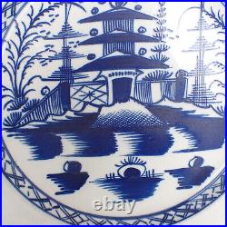 Antique Late 18thC Staffordshire Pearlware Blue White Pagoda Pattern Plate