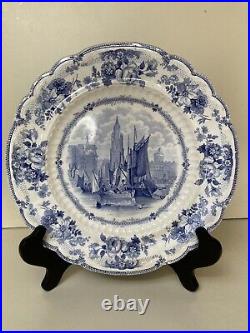 Antique Liverpool From The Seacombe Slip Herculaneum Pottery Plate U. K. C1830