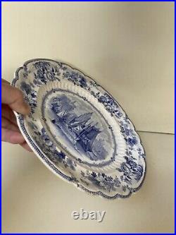 Antique Liverpool From The Seacombe Slip Herculaneum Pottery Plate U. K. C1830