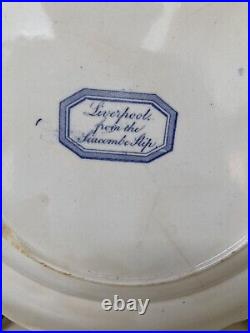 Antique Liverpool From The Seacombe Slip Herculaneum Pottery Plate U. K. C1830