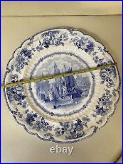 Antique Liverpool From The Seacombe Slip Herculaneum Pottery Plate U. K. C1830