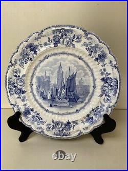 Antique Liverpool From The Seacombe Slip Herculaneum Pottery Plate U. K. C1830