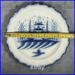 Antique Liverpool / Leeds Pearlware'Pagoda & Fence' Pattern Plate c1780 Exc+