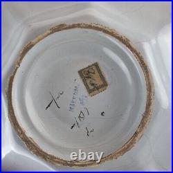 Antique Makkum Delft Pottery Blue & White Charger With Ship Landscape 29.7cm