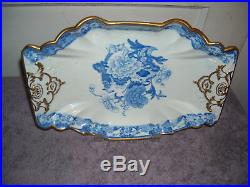 Antique Masons Ironstone Blue & White Flower & Bird Serving Platter Plate