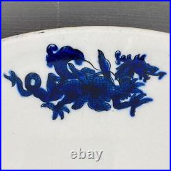 Antique Masons Ironstone c1891 Charger Plate Blue Chinese Dragon Chinoiserie