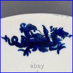 Antique Masons Ironstone c1891 Charger Plate Blue Chinese Dragon Chinoiserie