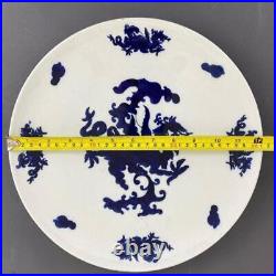 Antique Masons Ironstone c1891 Charger Plate Blue Chinese Dragon Chinoiserie