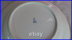 Antique Meissen 6 Dinner Plates Blue Band Double Crossed Swords Logo