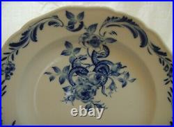 Antique Meissen Blue & White Plate Dish Deutsches Blumen & Snake Hand Painted