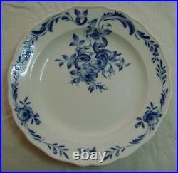 Antique Meissen Blue & White Plate Dish Deutsches Blumen & Snake Hand Painted