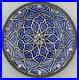 Antique Middle Eastern Blue Plate Signed Base White Metal Filigree 22cm wide
