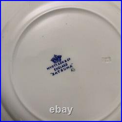 Antique Myott & Son Satsuma Blue & White Dinner Set Plates Platters 6 Person