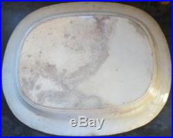 Antique Pearlware Meat Plate Platter Blue and White Transfer Ware Large