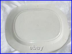 Antique Pearlware Pottery Meat Platter Plate Willow Blue White Pattern