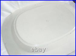 Antique Pearlware Pottery Meat Platter Plate Willow Blue White Pattern