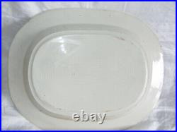 Antique Pearlware Pottery Meat Platter Plate Willow Blue White Pattern