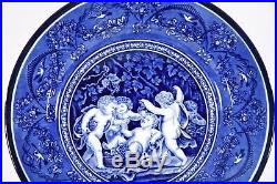 Antique Plate Adderley Cobalt Blue & White Cherubs Capriani & Pergolesi c1910