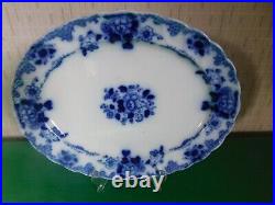 Antique Poss Bishop & Stonier Serving Plate Meat Platter Dish Oval Blue & White