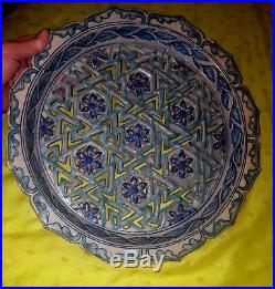 Antique Rare Iznik Reticulated Big Plate in Blue and White. MUST SEE! SALE