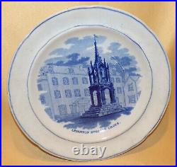 Antique Rare N Neale Leighton Buzzard Cross Blue & White Plate C1825