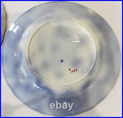Antique Ridgway Flow Blue Porcelain Dinner Plates Set of 10 Moyune Pattern 10