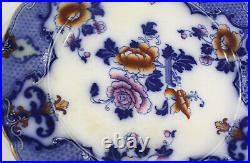 Antique Ridgway Flow Blue Porcelain Dinner Plates Set of 10 Moyune Pattern 10