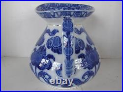 Antique Ridgways England #6 Wash Basin & Pitcher Floral Pattern Cobalt Blue