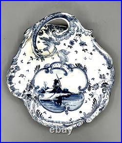 Antique Royal Bonn Delft Plate Franz Anton Mehlem Raised Design Blue White 1890s