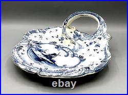 Antique Royal Bonn Delft Plate Franz Anton Mehlem Raised Design Blue White 1890s