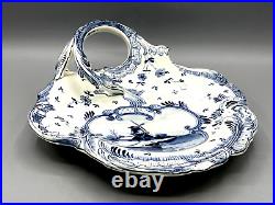 Antique Royal Bonn Delft Plate Franz Anton Mehlem Raised Design Blue White 1890s