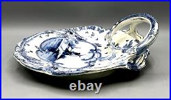 Antique Royal Bonn Delft Plate Franz Anton Mehlem Raised Design Blue White 1890s