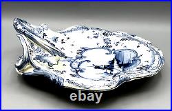 Antique Royal Bonn Delft Plate Franz Anton Mehlem Raised Design Blue White 1890s