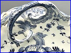 Antique Royal Bonn Delft Plate Franz Anton Mehlem Raised Design Blue White 1890s