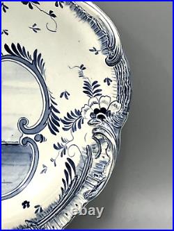 Antique Royal Bonn Delft Plate Franz Anton Mehlem Raised Design Blue White 1890s