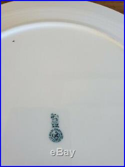 Antique Royal Doulton 9- 10 Dinner Plates Colbalt Blue & White Floral E1430