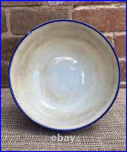 Antique Royal Doulton Mythical Birds Flow Deep Blue White Bowl 1900s Rare