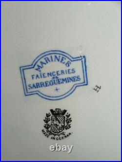 Antique SARREGUEMINES Utzschneider and Co MARINES Plates Set of 6 German